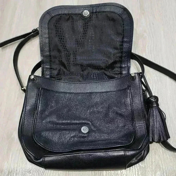 Kate Spade New York Women's Leather Tassel Saddle Crossbody Bag Black One Size - Picture 5 of 10